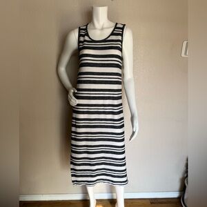 Matty M Side-Slit Tank Striped Tank  Dress  Size M